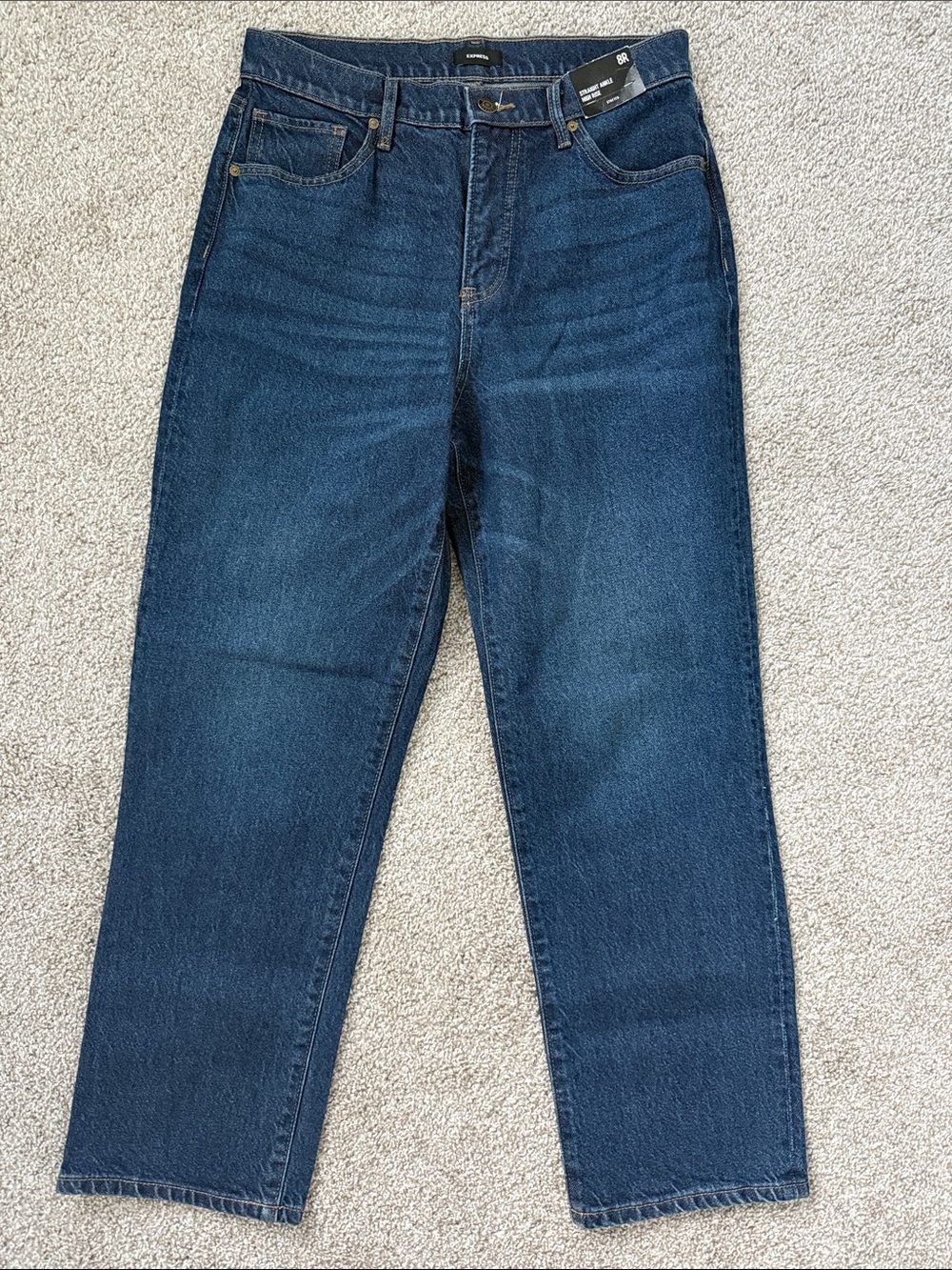 Express straight ankle, high-rise stretch, jeans - Picture 1 of 11